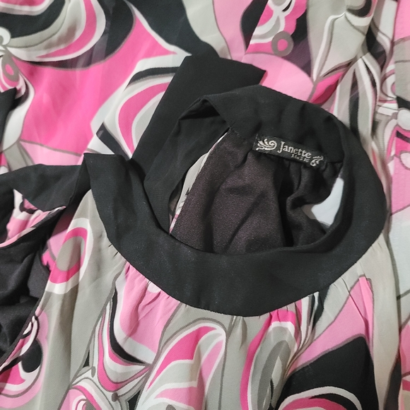 Pink and Black Swirl Pattern Dress - Picture 5 of 9